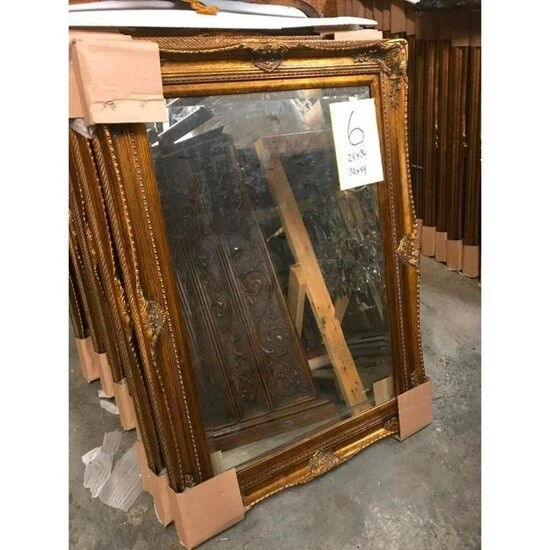 Victorian Style Carved Gilt Wood Beveled Mirror