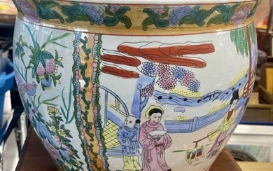 Vintage Large Chinese Porcelain Pot Vase15 x13 INCHES