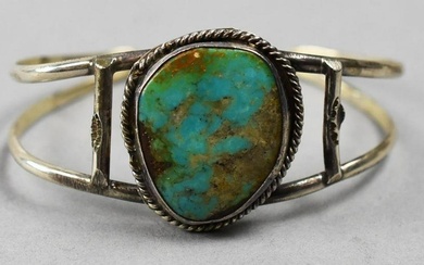 Vintage Navajo Sterling and Turquoise Cuff Bracelet
