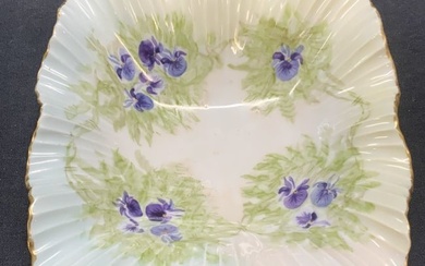 Vintage Porcelain Floral Handkerchief Dish