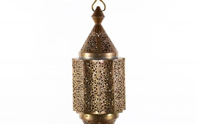 Vintage Southeast Asian Reticulated Brass Hanging Light