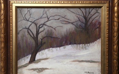 William George Reindel, Winter Landscape, Oil on board