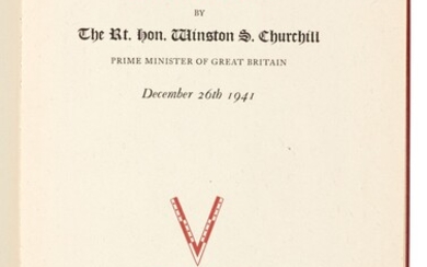 Winston Churchill | An Address ... December 26th 1941, one of 1000 copies, 1942