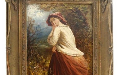 Woman in a Forest - Painting