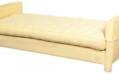 Yellow Upholstered Daybed Charles H. Beckley, Inc., 20th century Height 26 inches (66 cm), width 7 feet (2.13 m), dep...