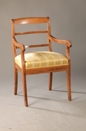 armchair, Biedermeier, around 1880, walnut massive, damages of...