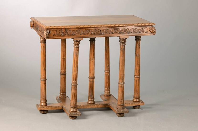 coffee table, German around 1880/90, Walnut massive...