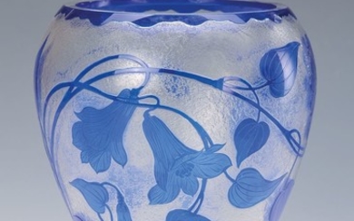 vase, Lötz, around 1909-14, colorless glass, blue...