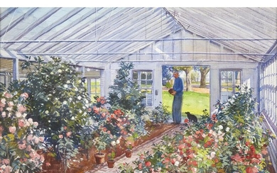 Aiden Lassell Ripley (American, 1896-1969) The Greenhouse Watercolor on...