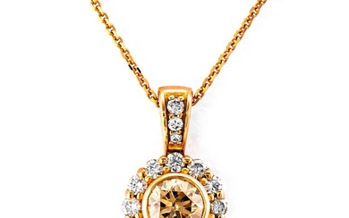 0.73 tcw VS1 Diamond Ring - 14 kt. Pink gold - Necklace with pendant - 0.50 ct Diamond - 0.23 ct Diamonds - No Reserve Price