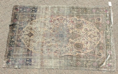A PERSIAN SILK MOHTASHAM of fine quality, some wear.