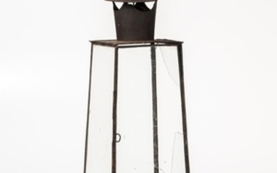 Tall Tin and Glass Lantern