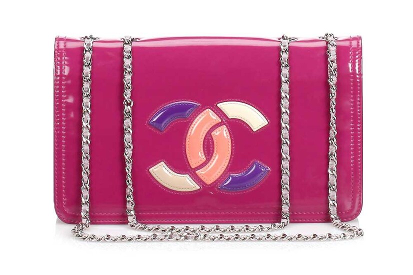 Chanel Pink Patent Lipstick Flap Bag