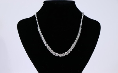 12.50ct 14Kt White Gold Diamond Necklace