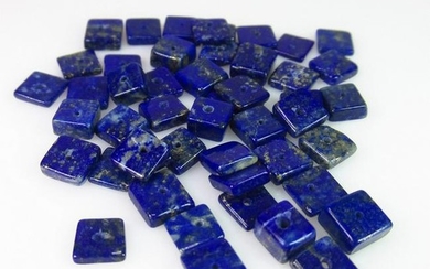 20.34 Ct Genuine 48 Lapis Lazuli Drilled Square Beads