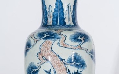Arte Cinese A blue and copper red porcelain vase