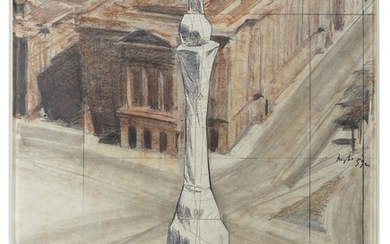 CHRISTO (B. 1935), Wrapped Monument to Cristobal Colon (Project for Barcelona - Plaça Porta de la Pau)