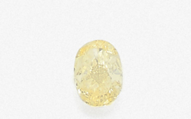 OVAL CUT FANCY YELLOW DIAMOND Diamond weight : 2,35 carats....