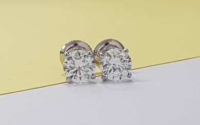 14 kt. White gold - Earrings - 0.55 ct Diamond - no reserve