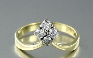 14 kt. White gold, Yellow gold - Ring - 0.40 ct Diamond