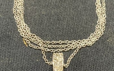 14K Gold Topaz & Diamond Heart Pendant Necklace