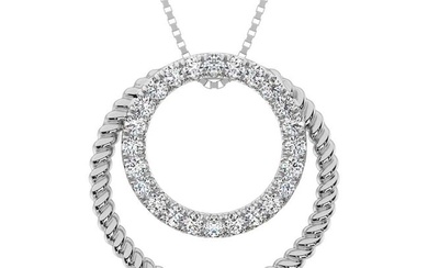 14K White Gold Diamond 1/4 Ct.Tw. Fashion Pendant