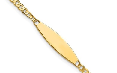 14K Yellow Gold Curb Link ID Bracelet