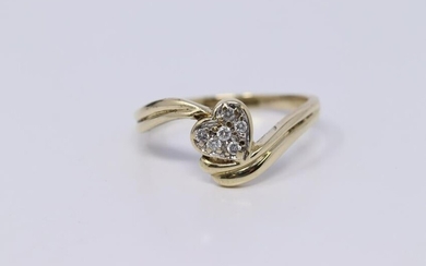 14Kt Diamond Heart Ring