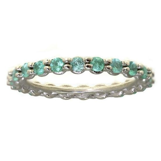 14k White Gold and Emerald Eternity Ring.