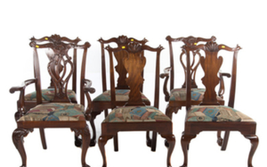 Four Henkel Harris Chippendale style dining chairs