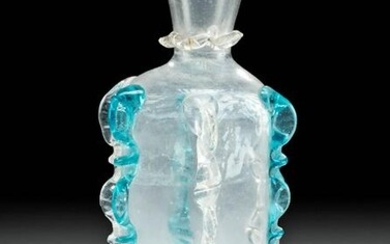 16th C. Facon de Venise Glass Bottle w/ Applied Rigaree