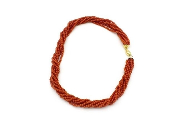 18 kt. Gold - Necklace Mediterranean coral