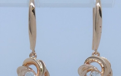 18 kt. Pink gold - Earrings - 0.07 ct Diamond - Diamond