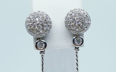 18 kt. White gold - Earrings - 0.24 ct Diamond - Diamonds