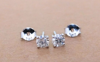 18 kt. White gold - Earrings - 0.5 ct Diamond