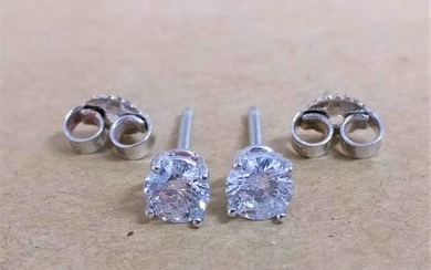 18 kt. White gold - Earrings - 0.66 ct Diamond