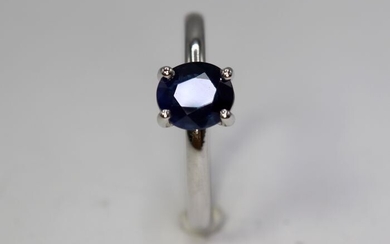 18 kt. White gold - Ring - 1.07 ct Sapphire