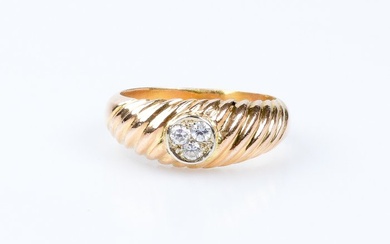 18 kt. Yellow gold - Ring - 0.11 ct Diamonds