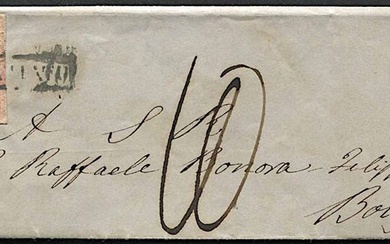 1859, Napoli, lettera di un foglio da Napoli per Bologna, via di terra, del 31 luglio 1859