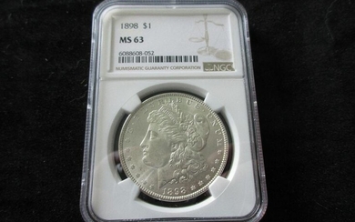1898 NGC MS63 Graded Morgan silver dollar