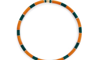 18K Gold and Enamel Necklace
