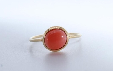 18ct Gold Coral Ring Stone: CoralStamp: 750 (18ct)Size: PHallmarked...