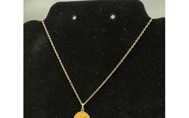 18ct Yellow gold Pendant and Yellow Gold Link 19" Necklace 3...