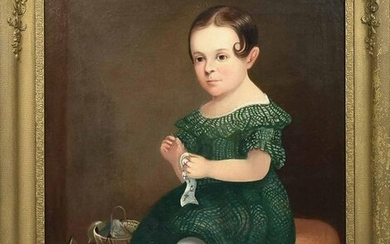 19TH C. OIL ON CANVAS OF NANA A. COLESWORTHY BY JOHN D