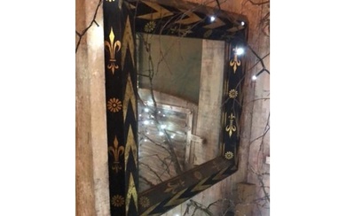 19TH CENTURY FRENCH GOTHIC MOULDED FRAME WITH OLD MIRROR PLA...