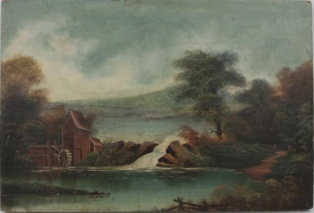 19th Century Landscape with Watermill and Dam