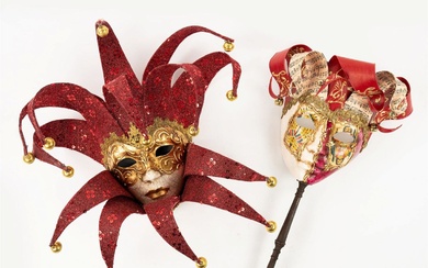 (2) Group of Si Lucia Imports Venetian Carnival Masks