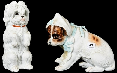 (2) Heubach Bisque Dog Figurines, Marked