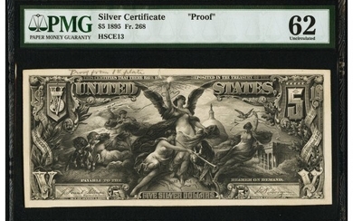 20039: Fr. 268 $5 1896 Silver Certificate Face Proof (1