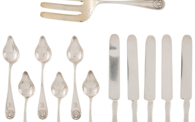 A Twelve-Piece Group of American Silver Flatware (late 19th-early )